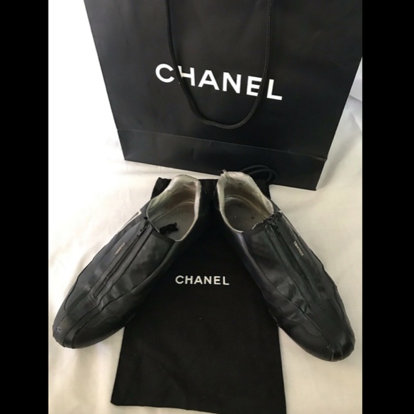 Chanel Women Shoes Sport Sneakers Leather Logo 39 - Picture 9 of 9
